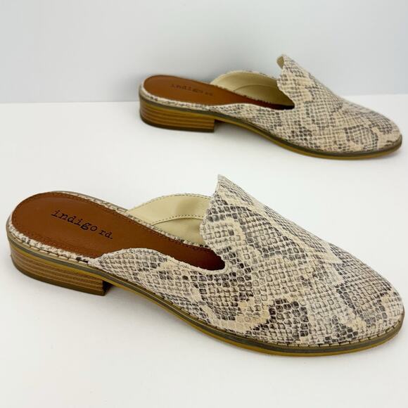 indigo rd. Gray Snake Skin Fabric Textured Lightweight Slip On Loafers Sz 7.5 - Picture 2 of 9